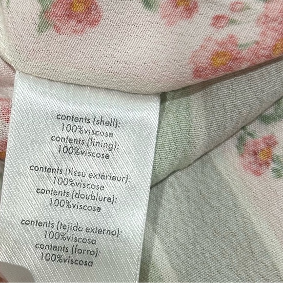 NWT WeWoreWhat Green Pink Floral Vertical Stripe Puff Sleeve Midi Dress Size 12 - Picture 7 of 10